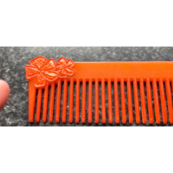 Vintage 1974 Neon Orange Comb Buch + Deichmann Denmark MODELE DEPOSE Lotus - Picture 1 of 4